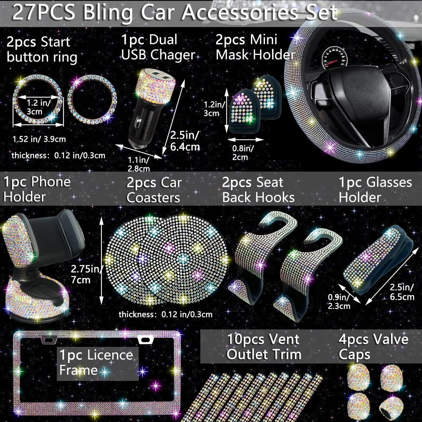 SparkRide Bling Car Set