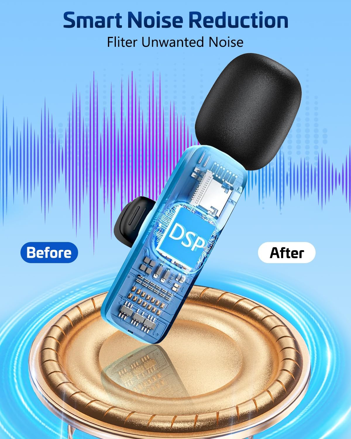 Pocket Wireless Lavalier Clip On Mic
