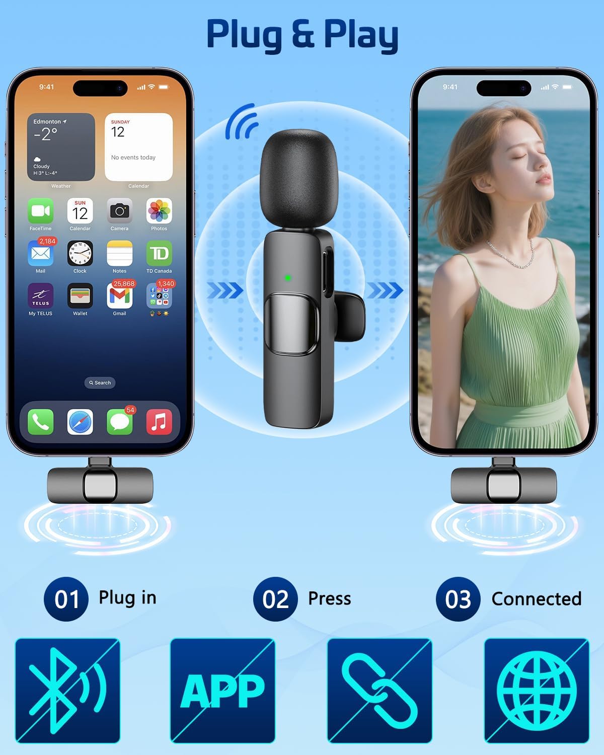 Pocket Wireless Lavalier Clip On Mic